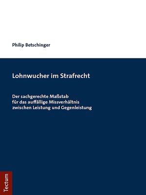 cover image of Lohnwucher im Strafrecht